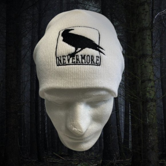 Beanie Hat Raven Gothic Embroidered Beanie Hat for Men Hats for Women - Picture 4 of 5